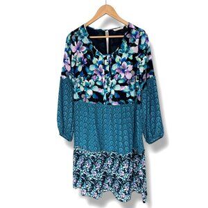 Soft Surroundings Mixed Print Tunic Peasant Boho‎ Dress Size Small Bohemian
